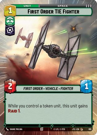 First Order TIE Fighter (Hyperspace Foil) (815) - Jump to Lightspeed Foil - Premium Star Wars: Unlimited Single from Fantasy Flight Games - Just $0.13! Shop now at Game Crave Tournament Store