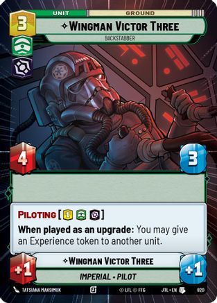 Wingman Victor Three - Backstabber (Hyperspace Foil) (820) - Jump to Lightspeed Foil - Premium Star Wars: Unlimited Single from Fantasy Flight Games - Just $0.26! Shop now at Game Crave Tournament Store