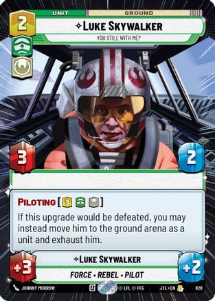 Luke Skywalker - You Still With Me? (Hyperspace Foil) (828) - Jump to Lightspeed Foil - Premium Star Wars: Unlimited Single from Fantasy Flight Games - Just $5.62! Shop now at Game Crave Tournament Store