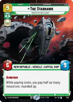 The Starhawk - Prototype Battleship (Hyperspace Foil) (839) - Jump to Lightspeed Foil - Premium Star Wars: Unlimited Single from Fantasy Flight Games - Just $0.69! Shop now at Game Crave Tournament Store