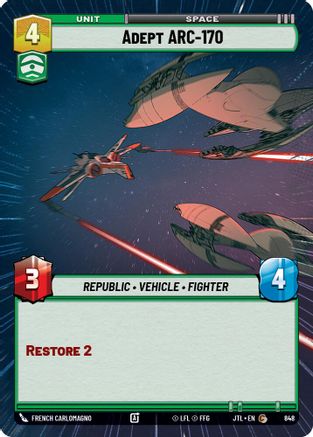 Adept ARC-170 (Hyperspace Foil) (848) - Jump to Lightspeed Foil - Premium Star Wars: Unlimited Single from Fantasy Flight Games - Just $0.17! Shop now at Game Crave Tournament Store