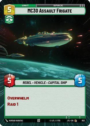 MC30 Assault Frigate (Hyperspace Foil) (852) - Jump to Lightspeed Foil - Premium Star Wars: Unlimited Single from Fantasy Flight Games - Just $0.16! Shop now at Game Crave Tournament Store
