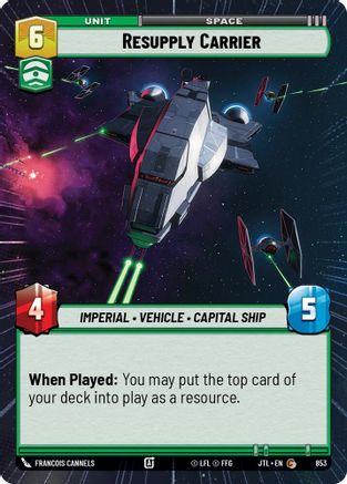 Resupply Carrier (Hyperspace Foil) (853) - Jump to Lightspeed Foil - Premium Star Wars: Unlimited Single from Fantasy Flight Games - Just $0.44! Shop now at Game Crave Tournament Store