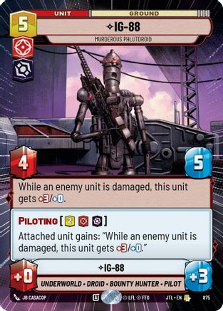IG-88 - Murderous Phlutdroid (Hyperspace Foil) (875) - Jump to Lightspeed Foil - Premium Star Wars: Unlimited Single from Fantasy Flight Games - Just $0.69! Shop now at Game Crave Tournament Store