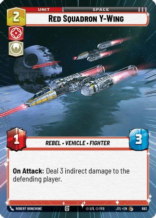 Red Squadron Y-Wing (Hyperspace Foil) (883) - Jump to Lightspeed Foil - Premium Star Wars: Unlimited Single from Fantasy Flight Games - Just $0.15! Shop now at Game Crave Tournament Store