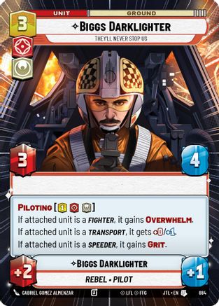 Biggs Darklighter - They'll Never Stop Us (Hyperspace Foil) (884) - Jump to Lightspeed Foil - Premium Star Wars: Unlimited Single from Fantasy Flight Games - Just $0.41! Shop now at Game Crave Tournament Store