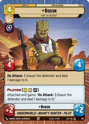 Bossk - Hunt By Instinct (Hyperspace Foil) (921) - Jump to Lightspeed Foil - Premium Star Wars: Unlimited Single from Fantasy Flight Games - Just $0.77! Shop now at Game Crave Tournament Store