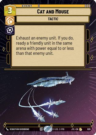 Cat and Mouse (Hyperspace Foil) (929) - Jump to Lightspeed Foil - Premium Star Wars: Unlimited Single from Fantasy Flight Games - Just $0.25! Shop now at Game Crave Tournament Store