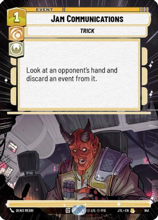 Jam Communications (Hyperspace Foil) (941) - Jump to Lightspeed Foil - Premium Star Wars: Unlimited Single from Fantasy Flight Games - Just $0.90! Shop now at Game Crave Tournament Store
