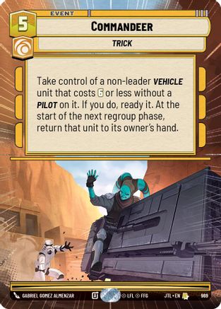 Commandeer (Hyperspace Foil) (969) - Jump to Lightspeed Foil - Premium Star Wars: Unlimited Single from Fantasy Flight Games - Just $2.45! Shop now at Game Crave Tournament Store