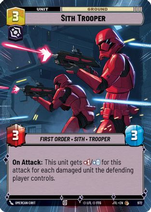 Sith Trooper (Hyperspace Foil) (972) - Jump to Lightspeed Foil - Premium Star Wars: Unlimited Single from Fantasy Flight Games - Just $0.15! Shop now at Game Crave Tournament Store