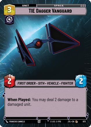TIE Dagger Vanguard (Hyperspace Foil) (973) - Jump to Lightspeed Foil - Premium Star Wars: Unlimited Single from Fantasy Flight Games - Just $0.16! Shop now at Game Crave Tournament Store