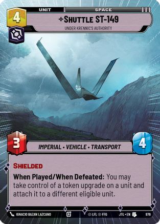 Shuttle ST-149 - Under Krennic's Authority (Hyperspace Foil) (976) - Jump to Lightspeed Foil - Premium Star Wars: Unlimited Single from Fantasy Flight Games - Just $0.21! Shop now at Game Crave Tournament Store