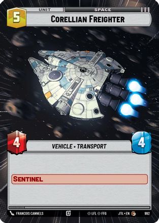 Corellian Freighter (Hyperspace Foil) (992) - Jump to Lightspeed Foil - Premium Star Wars: Unlimited Single from Fantasy Flight Games - Just $0.08! Shop now at Game Crave Tournament Store