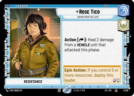 Rose Tico - Saving What We Love (004/262) - Jump to Lightspeed - Premium Star Wars: Unlimited Single from Fantasy Flight Games - Just $0.08! Shop now at Game Crave Tournament Store