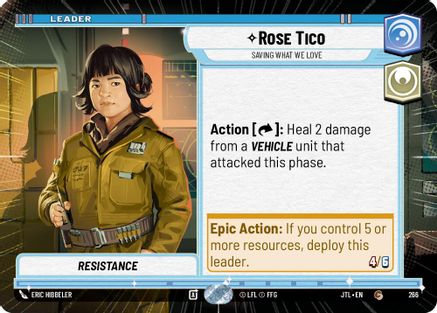 Rose Tico - Saving What We Love (Hyperspace) (266) - Jump to Lightspeed - Premium Star Wars: Unlimited Single from Fantasy Flight Games - Just $0.08! Shop now at Game Crave Tournament Store