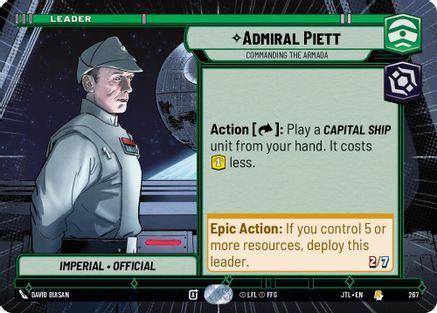 Admiral Piett - Commanding the Armada (Hyperspace) (267) - Jump to Lightspeed - Premium Star Wars: Unlimited Single from Fantasy Flight Games - Just $0.10! Shop now at Game Crave Tournament Store