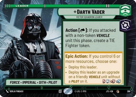 Darth Vader - Victor Squadron Leader (Hyperspace) (268) - Jump to Lightspeed - Premium Star Wars: Unlimited Single from Fantasy Flight Games - Just $0.08! Shop now at Game Crave Tournament Store
