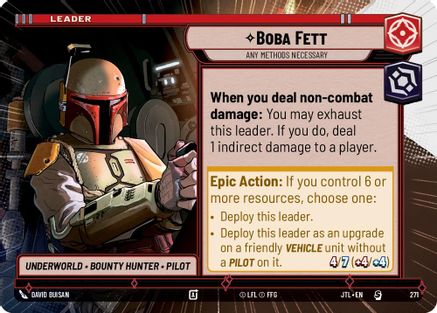 Boba Fett - Any Methods Necessary (Hyperspace) (271) - Jump to Lightspeed - Premium Star Wars: Unlimited Single from Fantasy Flight Games - Just $0.14! Shop now at Game Crave Tournament Store