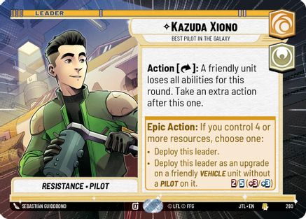Kazuda Xiono - Best Pilot in the Galaxy (Hyperspace) (280) - Jump to Lightspeed - Premium Star Wars: Unlimited Single from Fantasy Flight Games - Just $0.08! Shop now at Game Crave Tournament Store