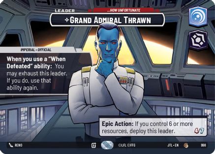 Grand Admiral Thrawn - ...How Unfortunate (Showcase) (998) - Jump to Lightspeed Foil - Premium Star Wars: Unlimited Single from Fantasy Flight Games - Just $39.97! Shop now at Game Crave Tournament Store
