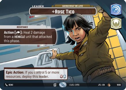 Rose Tico - Saving What We Love (Showcase) (1000) - Jump to Lightspeed Foil - Premium Star Wars: Unlimited Single from Fantasy Flight Games - Just $9.90! Shop now at Game Crave Tournament Store