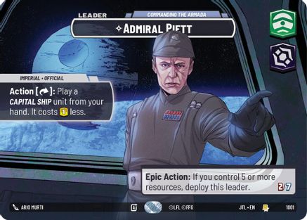 Admiral Piett - Commanding the Armada (Showcase) (1001) - Jump to Lightspeed Foil - Premium Star Wars: Unlimited Single from Fantasy Flight Games - Just $52.12! Shop now at Game Crave Tournament Store