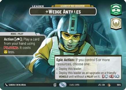 Wedge Antilles - Leader of Red Squadron (Showcase) (1004) - Jump to Lightspeed Foil - Premium Star Wars: Unlimited Single from Fantasy Flight Games - Just $15.89! Shop now at Game Crave Tournament Store