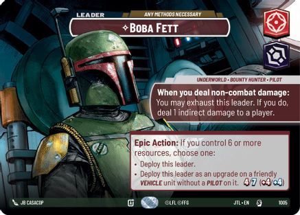Boba Fett - Any Methods Necessary (Showcase) (1005) - Jump to Lightspeed Foil - Premium Star Wars: Unlimited Single from Fantasy Flight Games - Just $62.21! Shop now at Game Crave Tournament Store