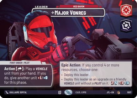 Major Vonreg - Red Baron (Showcase) (1007) - Jump to Lightspeed Foil - Premium Star Wars: Unlimited Single from Fantasy Flight Games - Just $16.58! Shop now at Game Crave Tournament Store
