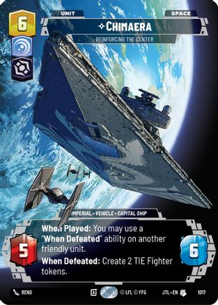 Chimaera - Reinforcing the Center (Prestige) (1017) - Jump to Lightspeed - Premium Star Wars: Unlimited Single from Fantasy Flight Games - Just $2! Shop now at Game Crave Tournament Store