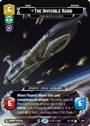 The Invisible Hand - Crawling With Vultures (Prestige) (1024) - Jump to Lightspeed - Premium Star Wars: Unlimited Single from Fantasy Flight Games - Just $1.07! Shop now at Game Crave Tournament Store