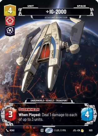 IG-2000 - Assassin's Aggressor (Prestige) (1031) - Jump to Lightspeed - Premium Star Wars: Unlimited Single from Fantasy Flight Games - Just $2.28! Shop now at Game Crave Tournament Store