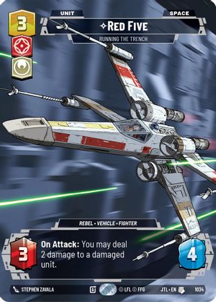 Red Five - Running the Trench (Prestige) (1034) - Jump to Lightspeed - Premium Star Wars: Unlimited Single from Fantasy Flight Games - Just $2.61! Shop now at Game Crave Tournament Store