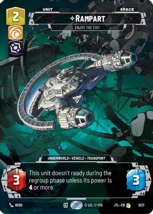 Rampart - Enjoy the Exit (Prestige) (1037) - Jump to Lightspeed - Premium Star Wars: Unlimited Single from Fantasy Flight Games - Just $0.34! Shop now at Game Crave Tournament Store