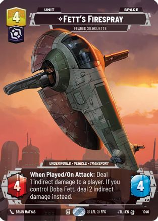 Fett's Firespray - Feared Silhouette (Prestige) (1046) - Jump to Lightspeed - Premium Star Wars: Unlimited Single from Fantasy Flight Games - Just $1.87! Shop now at Game Crave Tournament Store