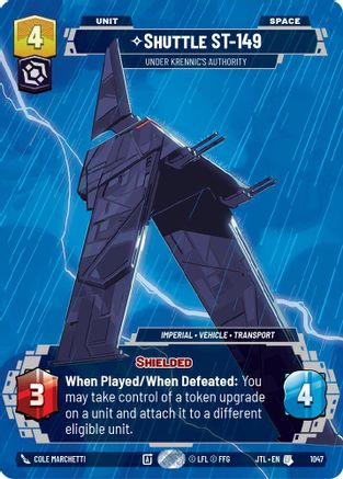 Shuttle ST-149 - Under Krennic's Authority (Prestige) (1047) - Jump to Lightspeed - Premium Star Wars: Unlimited Single from Fantasy Flight Games - Just $1.15! Shop now at Game Crave Tournament Store