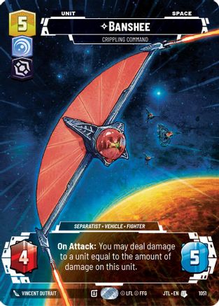 Banshee - Crippling Command (Prestige Foil) (1051) - Jump to Lightspeed Foil - Premium Star Wars: Unlimited Single from Fantasy Flight Games - Just $1.03! Shop now at Game Crave Tournament Store
