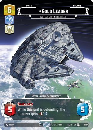 Gold Leader - Fastest Ship in the Fleet (Prestige Foil) (1057) - Jump to Lightspeed Foil - Premium Star Wars: Unlimited Single from Fantasy Flight Games - Just $0.93! Shop now at Game Crave Tournament Store
