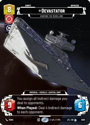 Devastator - Hunting the Rebellion (Prestige Foil) (1068) - Jump to Lightspeed Foil - Premium Star Wars: Unlimited Single from Fantasy Flight Games - Just $7.76! Shop now at Game Crave Tournament Store
