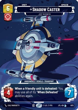 Shadow Caster - Just Business (Prestige Foil) (1072) - Jump to Lightspeed Foil - Premium Star Wars: Unlimited Single from Fantasy Flight Games - Just $1.11! Shop now at Game Crave Tournament Store