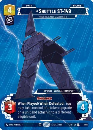 Shuttle ST-149 - Under Krennic's Authority (Prestige Foil) (1083) - Jump to Lightspeed Foil - Premium Star Wars: Unlimited Single from Fantasy Flight Games - Just $1.79! Shop now at Game Crave Tournament Store