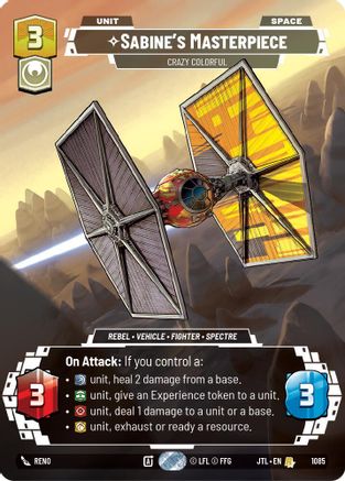 Sabine's Masterpiece - Crazy Colorful (Prestige Foil) (1085) - Jump to Lightspeed Foil - Premium Star Wars: Unlimited Single from Fantasy Flight Games - Just $5.45! Shop now at Game Crave Tournament Store