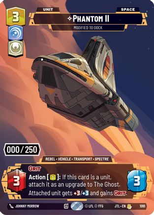Phantom II - Modified to Dock (Serialized) (1091) - Jump to Lightspeed Foil - Premium Star Wars: Unlimited Single from Fantasy Flight Games - Just $47.25! Shop now at Game Crave Tournament Store