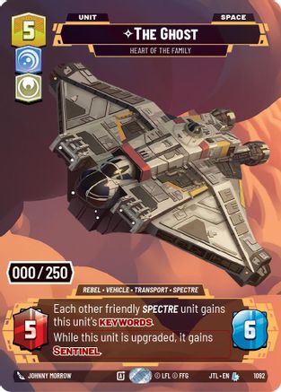 The Ghost - Heart of the Family (Serialized) (1092) - Jump to Lightspeed Foil - Premium Star Wars: Unlimited Single from Fantasy Flight Games - Just $0.31! Shop now at Game Crave Tournament Store