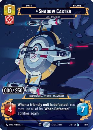 Shadow Caster - Just Business (Serialized) (1108) - Jump to Lightspeed Foil - Premium Star Wars: Unlimited Single from Fantasy Flight Games - Just $74.25! Shop now at Game Crave Tournament Store