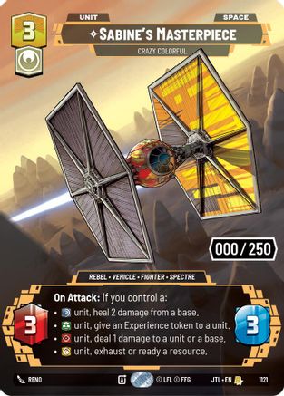 Sabine's Masterpiece - Crazy Colorful (Serialized) (1121) - Jump to Lightspeed Foil - Premium Star Wars: Unlimited Single from Fantasy Flight Games - Just $107.73! Shop now at Game Crave Tournament Store
