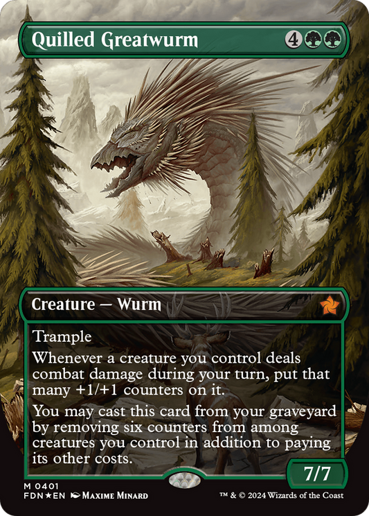 Quilled Greatwurm (FDN-401) - Foundations (Borderless) Foil - Premium MTG Single from Wizards of the Coast - Just $31.53! Shop now at Game Crave Tournament Store