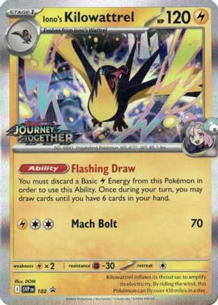 Iono's Kilowattrel 182 - SV09 Journey Together Holofoil