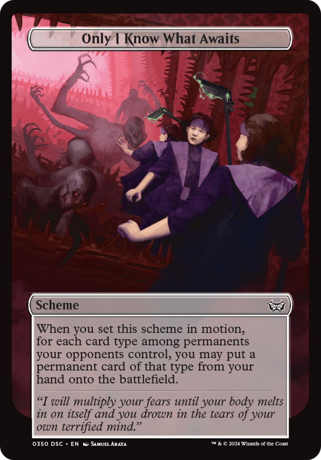 Only I Know What Awaits (DSC-350) - Duskmourn: House of Horror Commander - Premium MTG Single from Wizards of the Coast - Just $0.25! Shop now at Game Crave Tournament Store